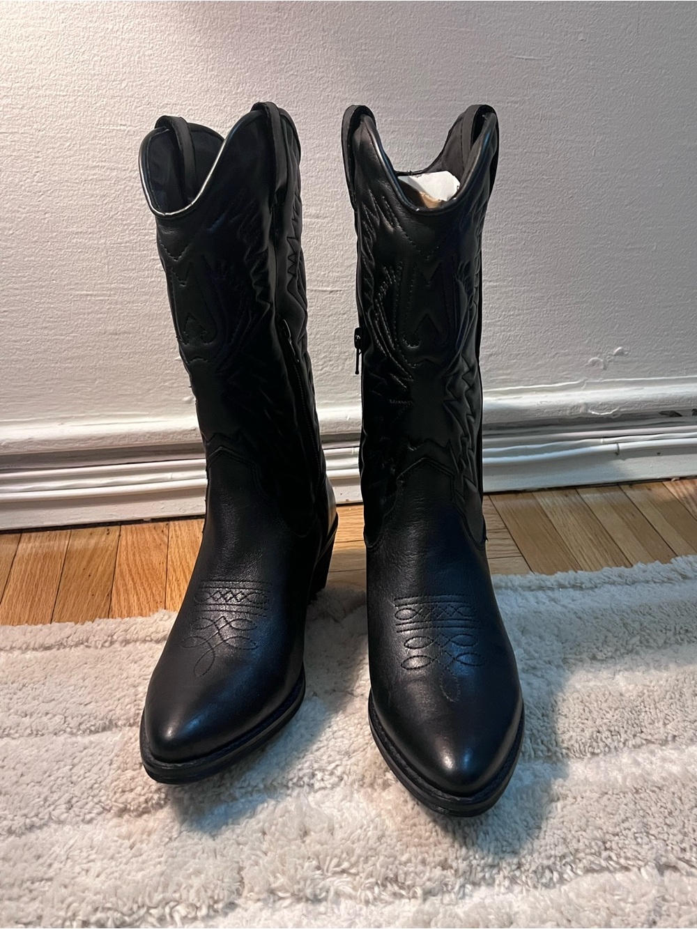 Steve Madden Black Western Embroidered Heeled Boots